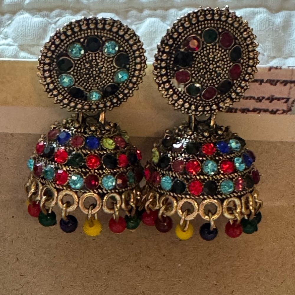 Fabulous dangle earrings bought in Morocco. 1 1/4 inches. New unworn.